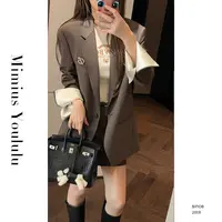 【mimius】U 高级感百搭气质西装外套（带胸针）+裙裤（含腰带） G07456