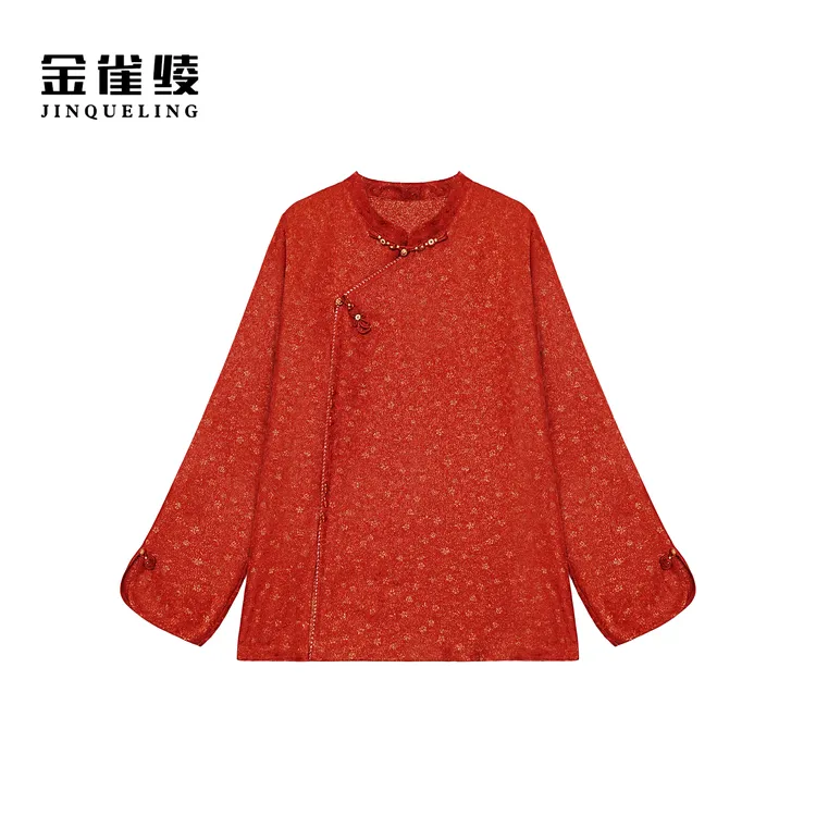 金雀绫【朱雀】100桑蚕丝新中式设计款加宽加大上衣SZA3SY819