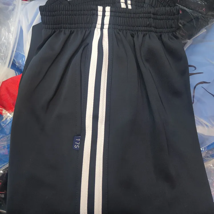 藏青色双白条春秋四季校服裤