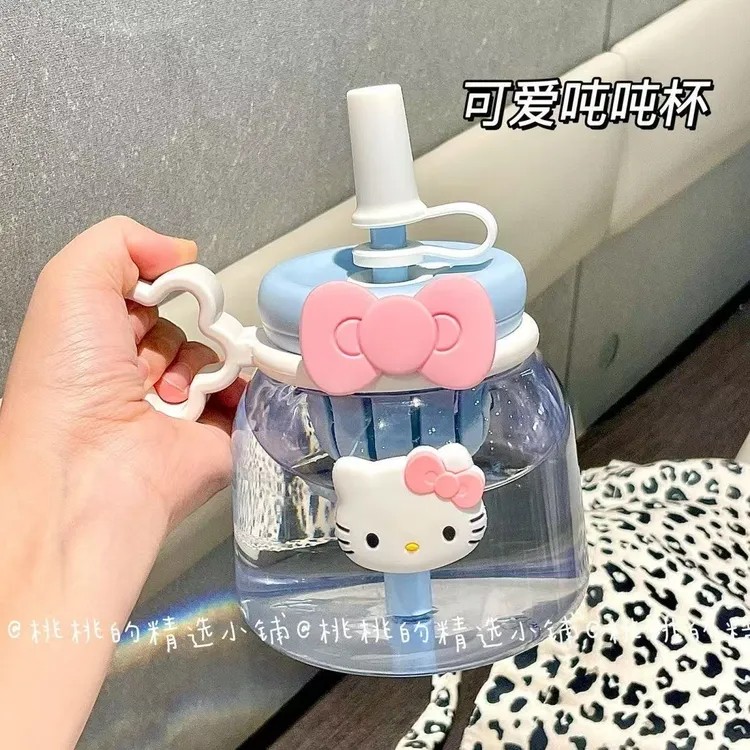 高颜值大容量吸管杯INS风可爱女学生水杯少女心闺蜜大肚杯花茶杯