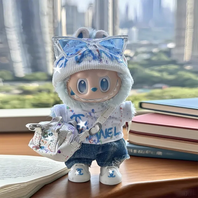 幸运适用labubu娃衣前方高能拉布布3.0服装搪胶玩偶公仔站立衣服
