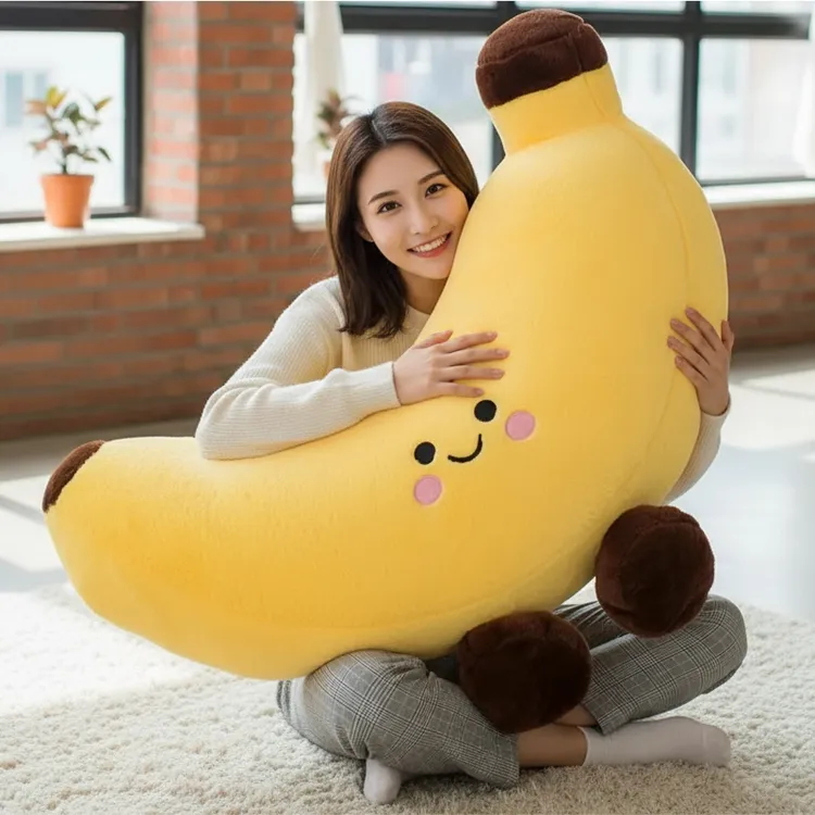 可爱香蕉抱枕水果系列毛绒玩具大号玩偶陪睡公仔卧室沙发靠枕礼物