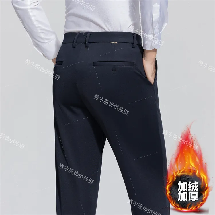【科技面料】男士休闲裤秋冬款弹力商务裤合体直筒长裤免烫抗皱裤子