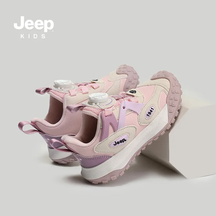 jeep儿童鞋子女童运动鞋春秋季男童防水皮面跑步鞋休闲防滑篮球鞋