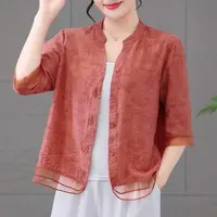 【清货+运费险】薄款休闲大码天丝麻小衫衬衫显瘦中袖上衣开衫V363