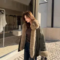 Moprobably李予诺「鸣川」90白鹅绒狐狸毛领派克服羽绒服L5457048