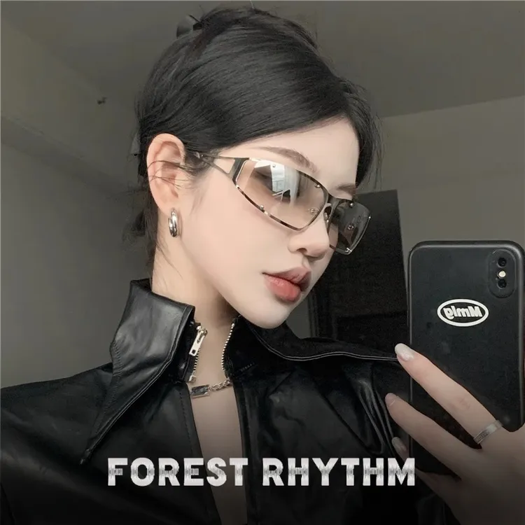 Y2K发箍墨镜眼镜防紫外线防晒女太阳镜复古渐变爬山欧美辣妹眼镜