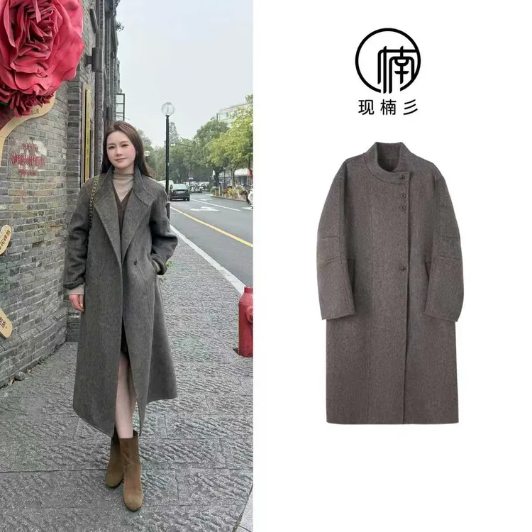 NANJIE/楠姐【冬日再现】秋冬韩系小立领保暖长款羊毛大衣XNS6685
