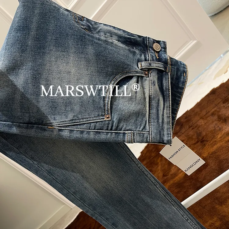 【MARSWTILL】中腰丨复古丨做旧丨修身丨直筒丨长裤丨牛仔裤男款