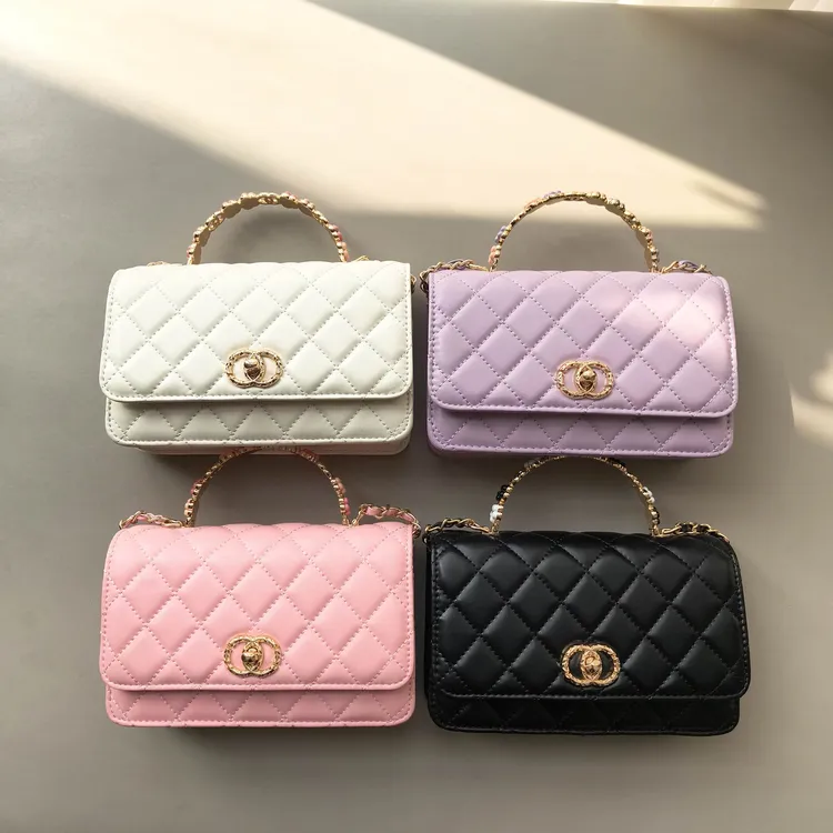 新款小香风花朵手柄高级轻奢手提单肩斜跨包