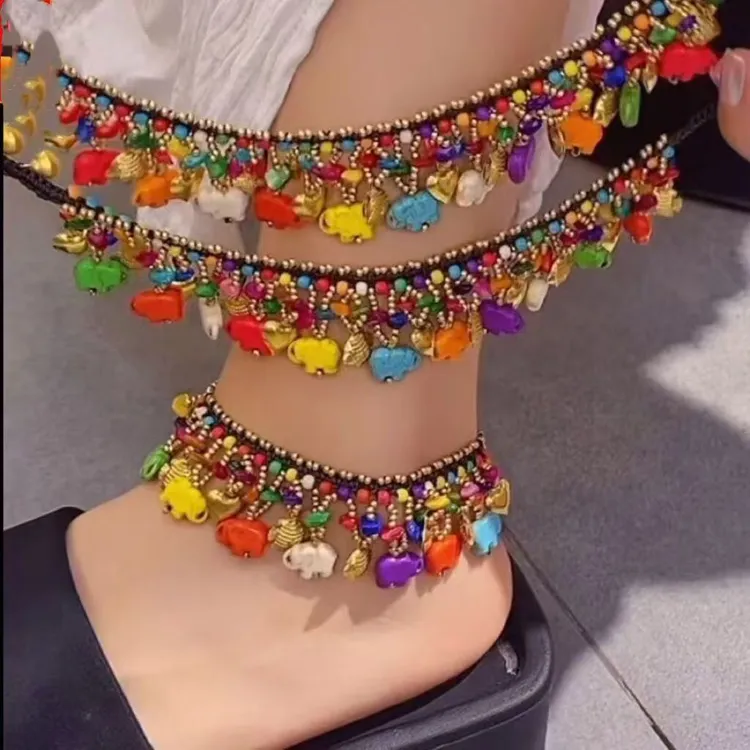 铜脚链 藏式脚链民族风森系性感脚饰复古风简约网红个性百搭脚链