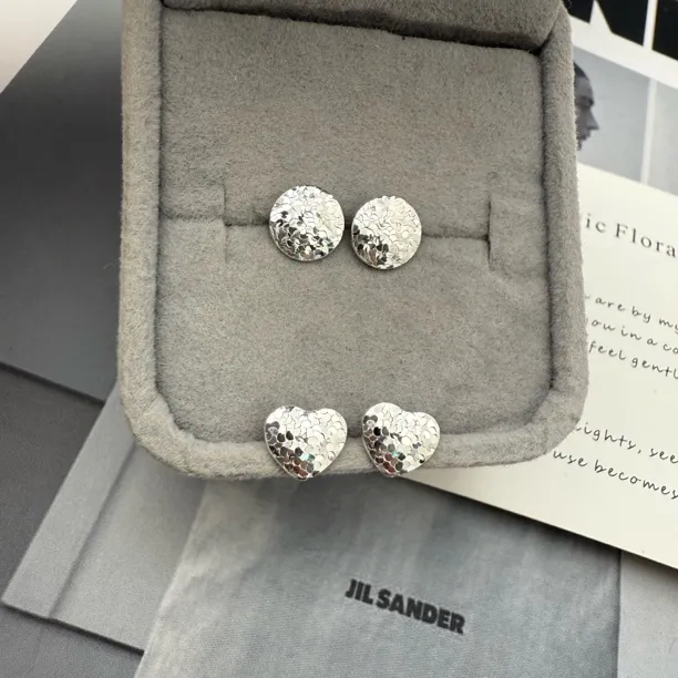 足银耳饰 纯银碎冰冰耳钉