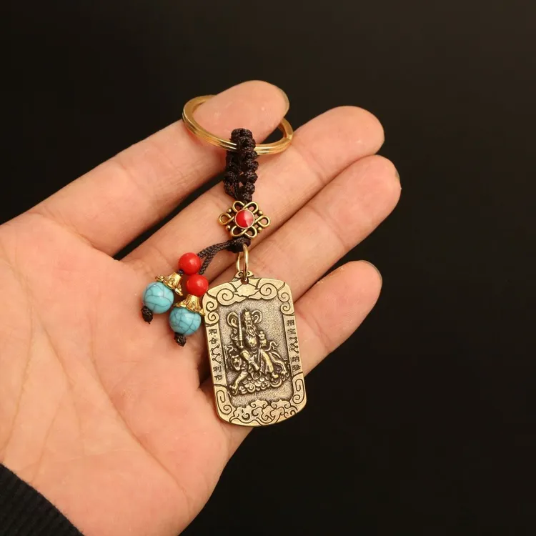 招财进宝三件套武财神赵公明令牌汽车钥匙扣挂件护岁
