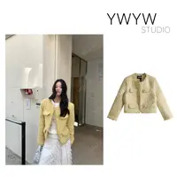 【YWYW25F/W】秋冬设计感亮片流苏手绣对襟气质小香风外套5911