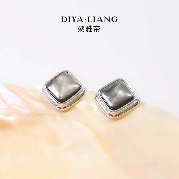 925银耳饰 梁雅帝新品【极光贝贝几何菱形】设计款百搭纯银耳饰