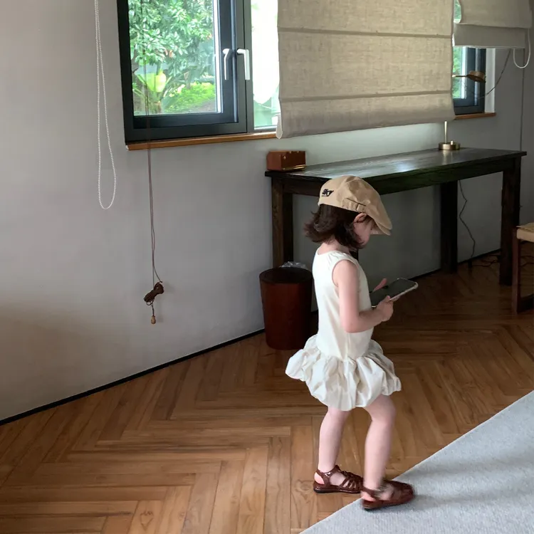【现货】壹妈童装女童夏装连衣裙洋气儿童气质女宝花苞裙时尚背心裙