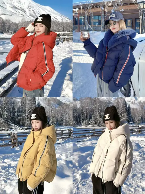 熙薇『邂逅云朵』2025冬季新款潮牌设计师连帽休闲羽绒服H6868