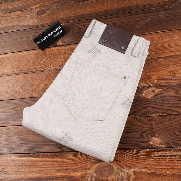 CKOUEE【羊毛】2025秋冬新款商务轻奢休闲裤直筒中腰修身弹力男士裤