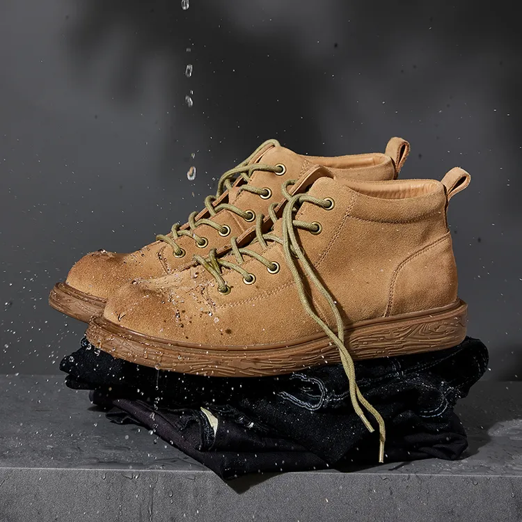 马丁靴男英伦风复古真皮男靴子时尚中邦厚底男皮靴机车靴潮