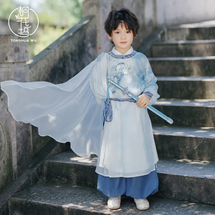 桐花坞【水龙吟】汉服男童春秋新款儿童武侠风演出服小男孩古风套装