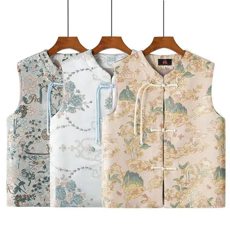 时尚爆款盘扣国风新中式马甲