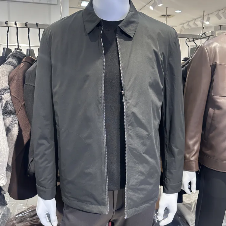 男士翻领鹅绒服工装行政夹克秋冬显瘦直下摆百搭短款