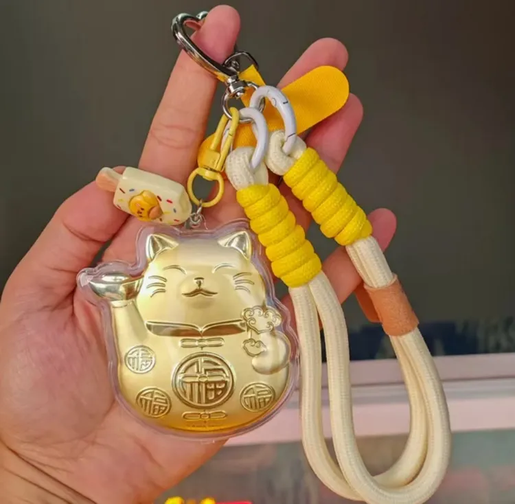 含金工艺品【招财猫】水贝新款钥匙扣手机链包包挂饰送女友礼物
