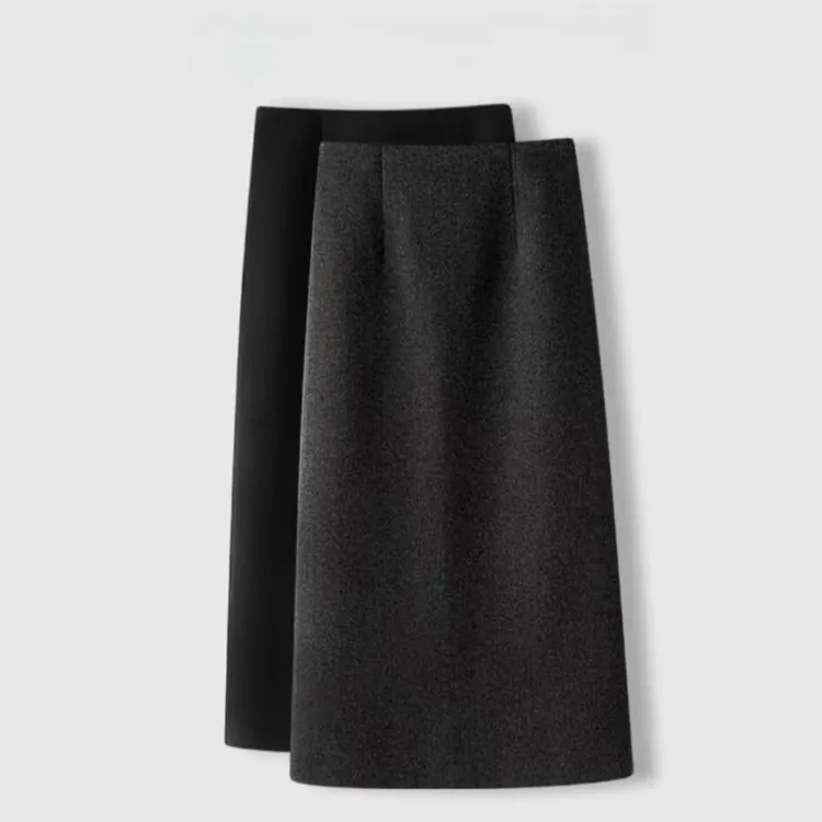 【两个裙长】 小香风赫本风软毛呢包臀裙收腰开叉显瘦减龄秋冬款