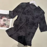 《姚家优麦汇》YH25808秋款圆领设计感时尚百搭中袖显瘦上衣款女