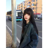 独特好看做旧牛仔外套女春秋2025日系复古宽松休闲夹克牛仔衣上衣