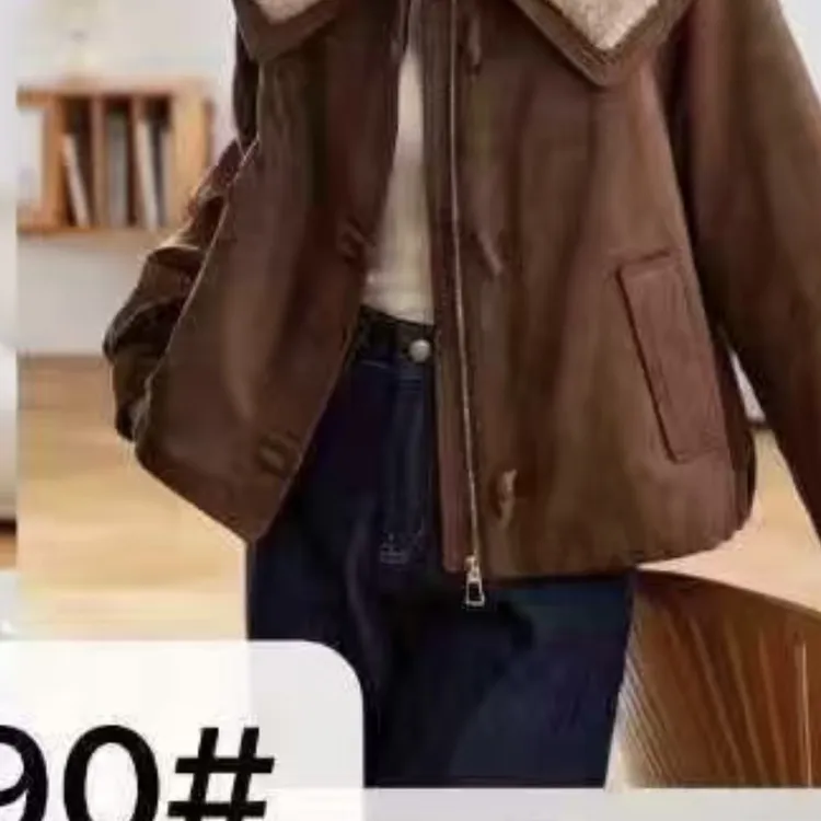 永丽家纯色女直下摆短外套冬季潮流长袖洋气网红短款时尚休闲