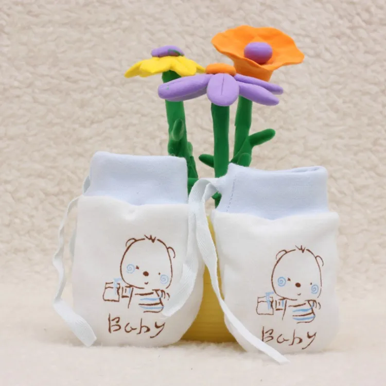 新生儿纯棉防抓脸手套婴幼儿护手罩春夏宝宝保暖小手套脚套防咬手