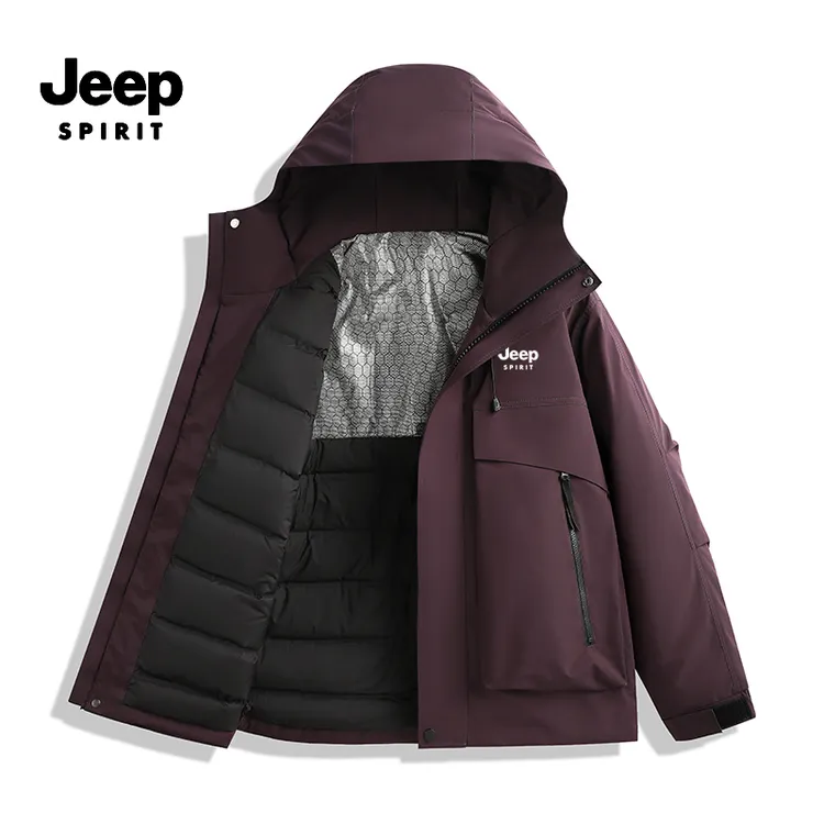 JEEPSPIRIT吉普冬季新款羽绒服男女款防风耐磨休闲户外保暖外套