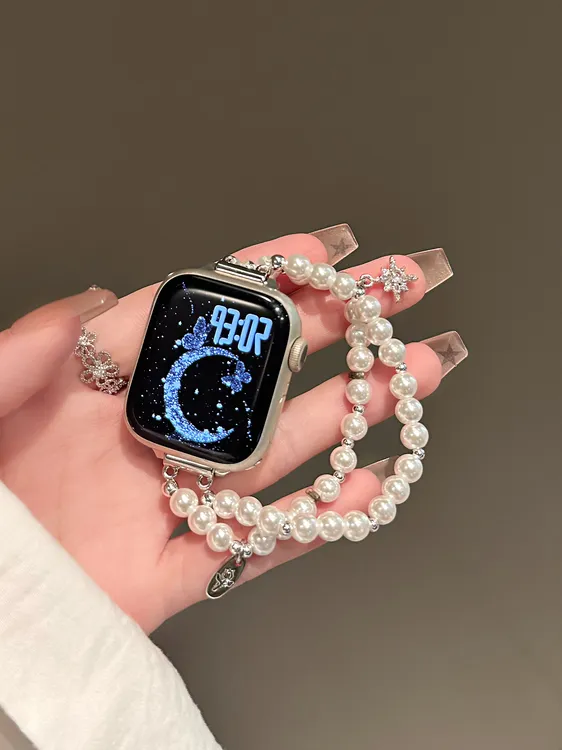 iwatchs10表带适用苹果手表9代87se小香风珍珠华为fit4/GT5手环10