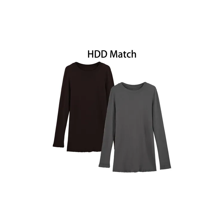 HDD- "修身百搭" 棉 秋冬女款纯色修身基础百搭T恤打底 Y9349