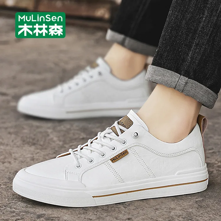 木林森男士板鞋2025新款秋季透气男鞋百搭休闲轻便软底小白鞋男款