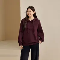 【慵懒周末】纤莉秀W大码女装休闲刺绣字母设计宽松连帽卫衣QK4411
