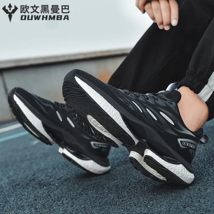 欧文黑曼巴男鞋时尚运动休闲鞋春夏款爆款2025新款男士鞋子跑步鞋