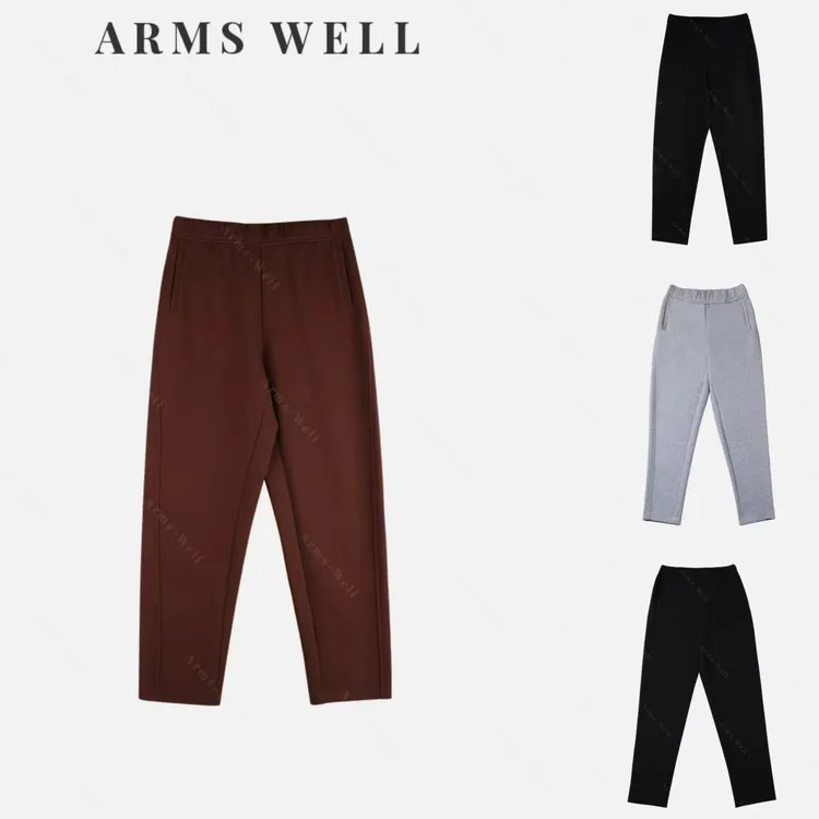 ARMS WELL王囡囡 黑/灰/蓝/咖色双色松紧腰舒适铅笔裤 L100