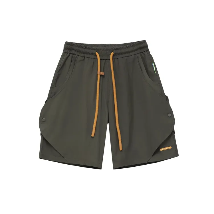 A876夏季新款潮流叠层撞色腰绳设计工装机能风休闲短裤