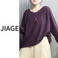 JAIGE-秋冬新款净版纯色立体走线圆领棉线显瘦女装百搭时尚针织衫