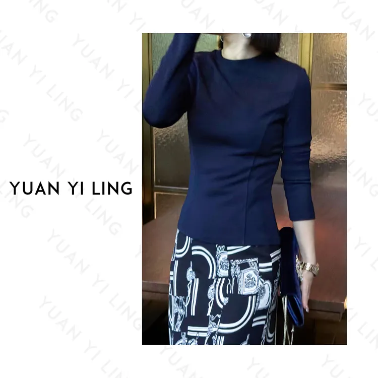 袁艺灵【博主t】24款醋酸经典休闲显瘦女T恤（第一次洗涤微掉色）8596
