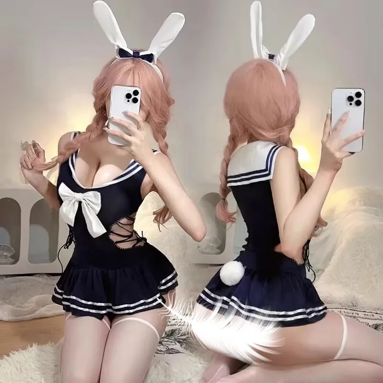 性感可爱兔女郎纯欲制服战袍角色扮演显瘦绑带连甜美可爱风格衣服