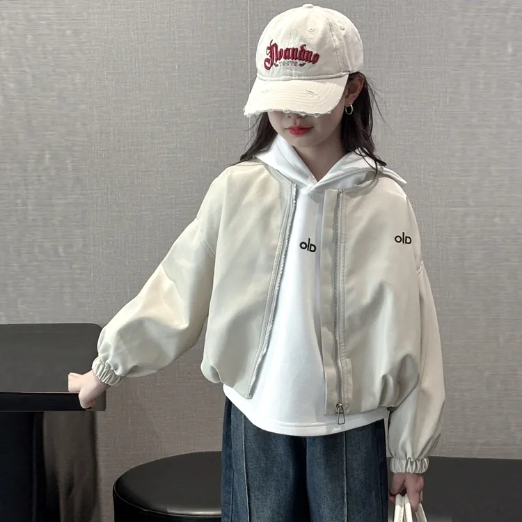 女童皮衣春秋2025新款休闲洋气儿童短款夹克女大童装PU皮上衣女孩