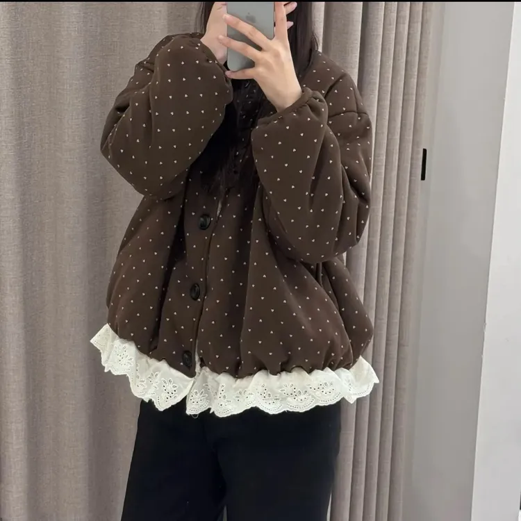 冬季新款三层加厚韩系波点印花可外穿保暖女士家居服套装睡衣