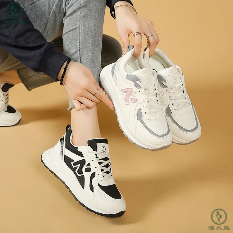 【啄木鸟022-1】品牌休闲鞋秋冬季百搭厚底鞋女式老爹鞋