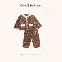 【云朵小葵】女童秋季新款爆款蕾丝领边碎花绒绒休闲家居服256062