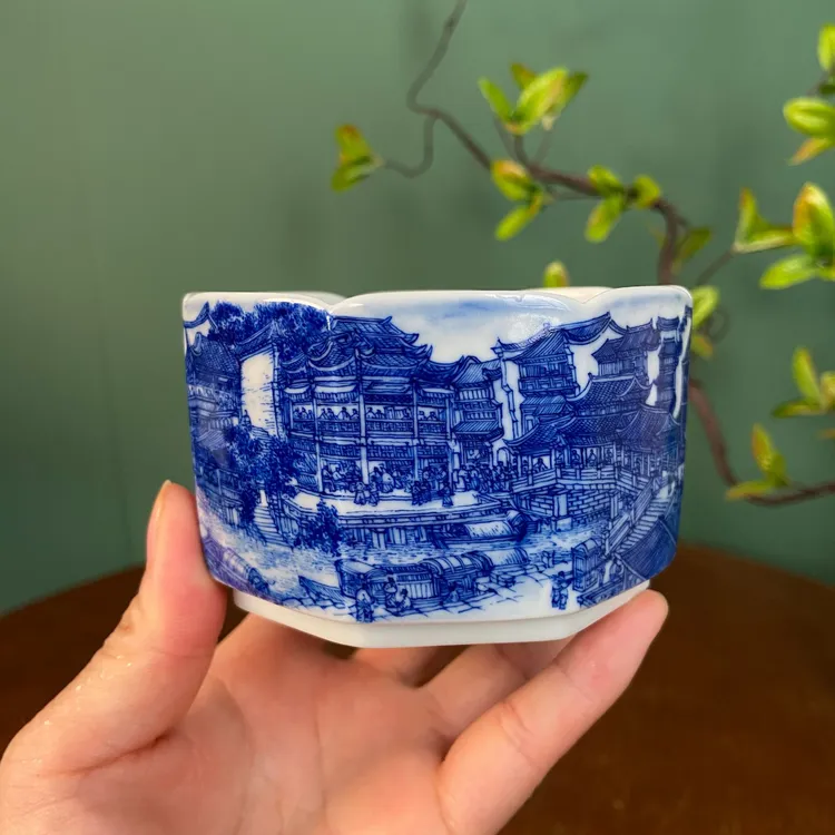 【九茗珍藏】欧阳娇南乡旧梦图八方杯手工手绘景德镇茶具容量130