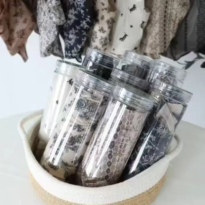 爆款繁花罐装内衣套装油光布时尚印花