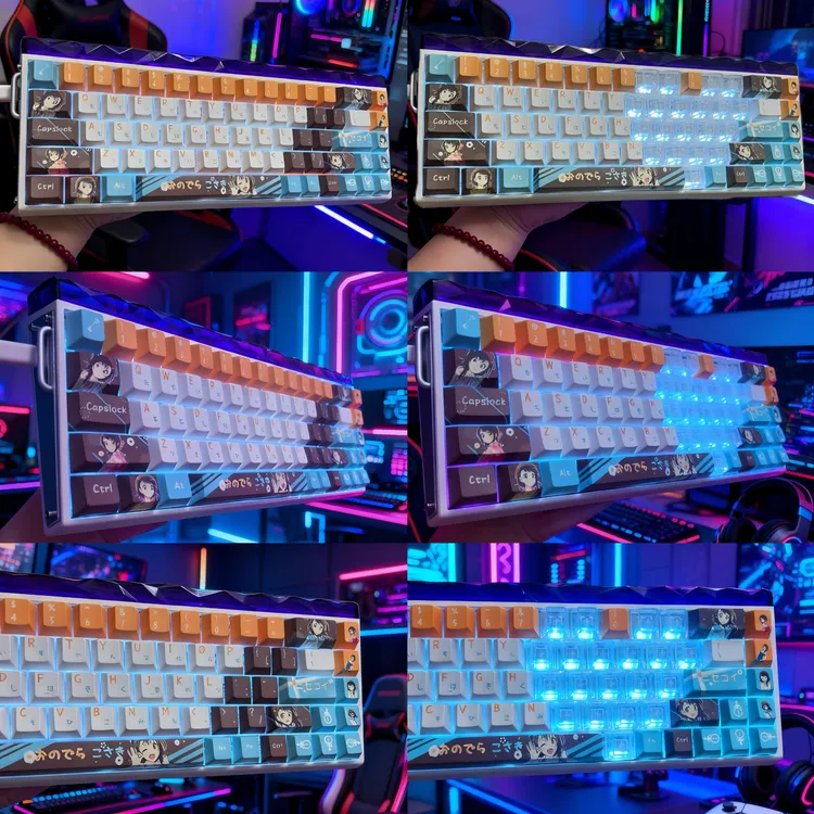 小野寺2.0键帽全套加爱心透明键加飘带原厂高度PBT正刻适配606568